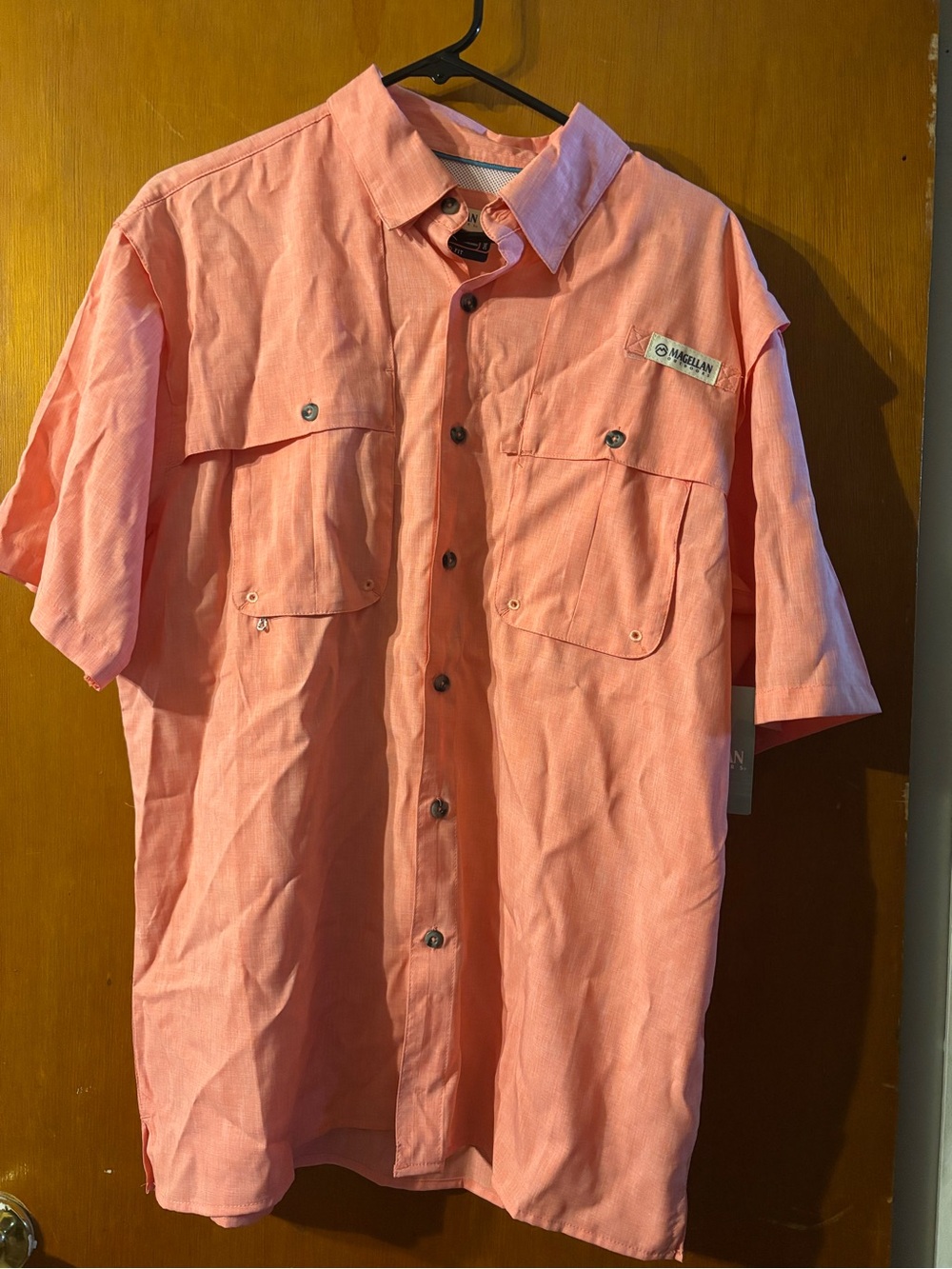 Magellan Outdoors Coral Button-Front Short Sleeve Shirt